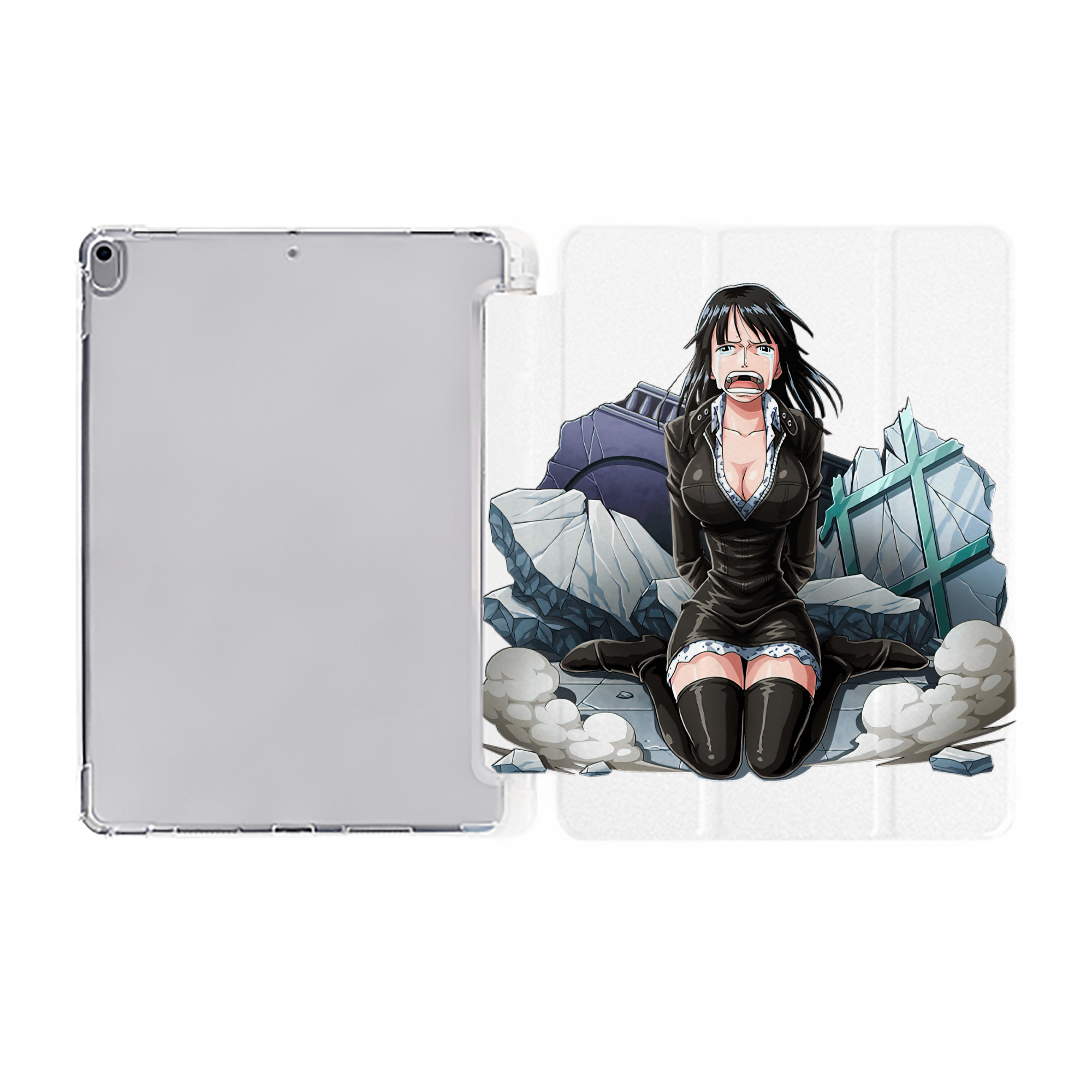 （画像用） ワンピース ニコ・ロビン ONE PIECE Nico Robin IPad ケース ペン収納付き 三つ折りスタンド PUレザー×シリコン 対応機種9.5/10.5/10.9インチ